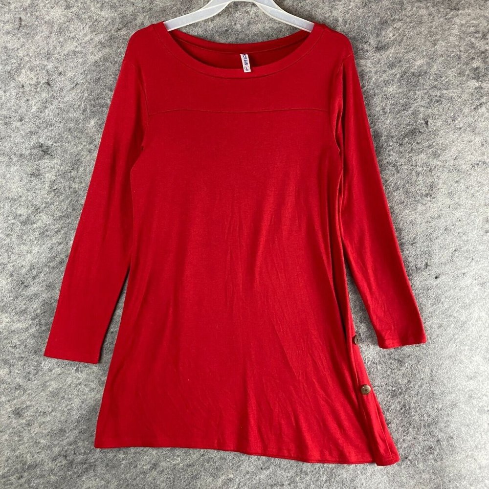 Korsis Blouson Dress Large Women's Long Sleeve Red Adults L